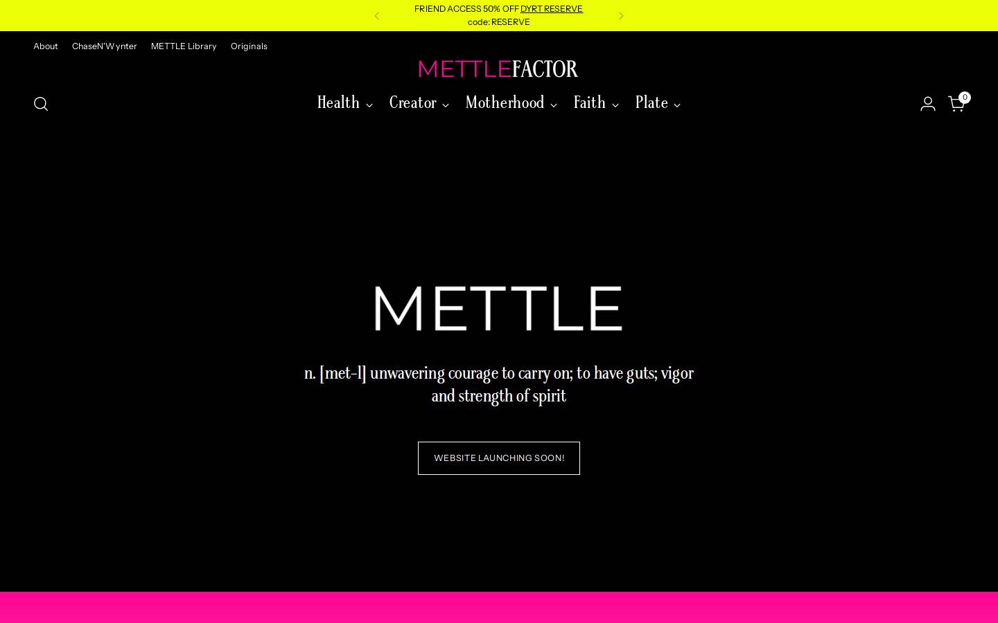 mettlefactor.com homepage screenshot
