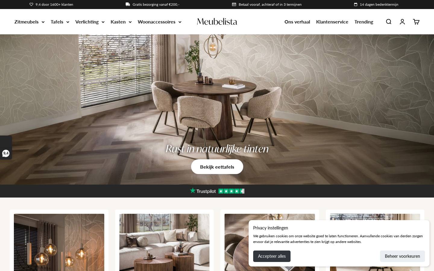 meubelista.com homepage screenshot