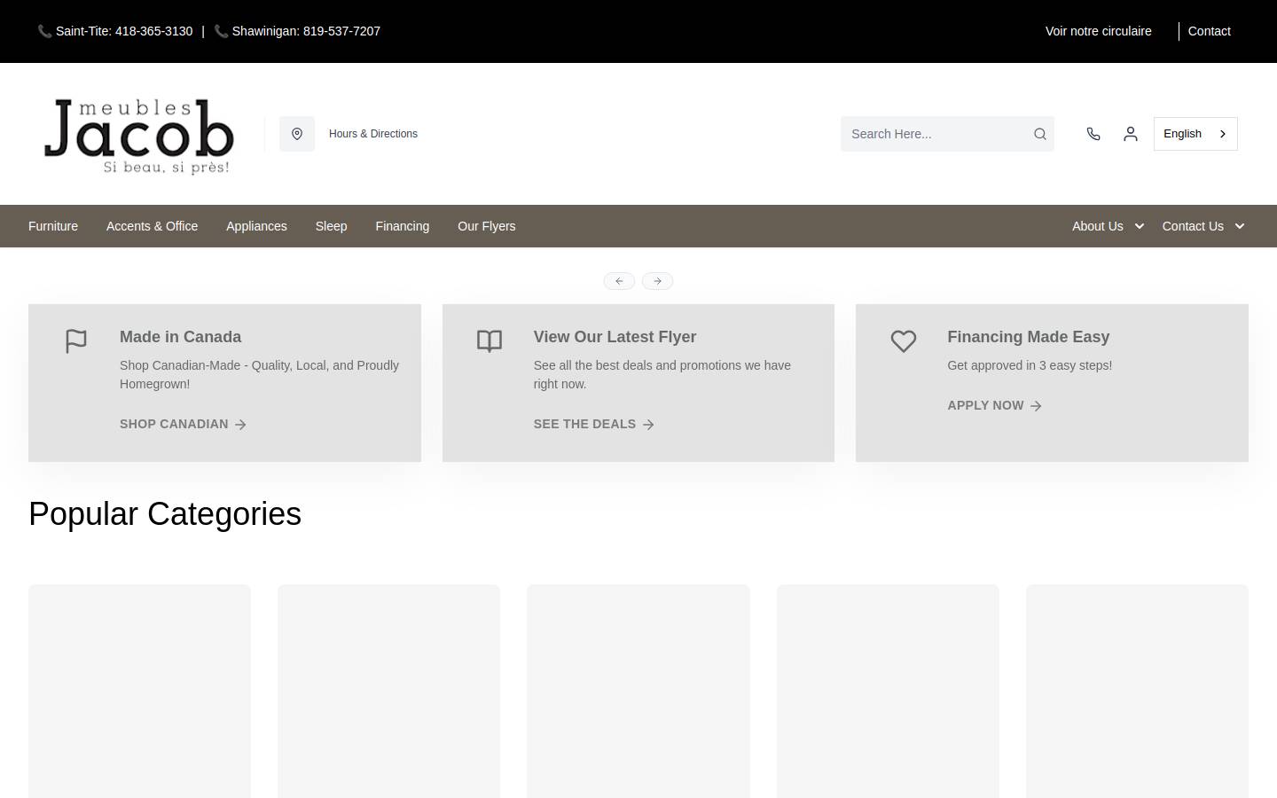 meublesjacob.com homepage screenshot