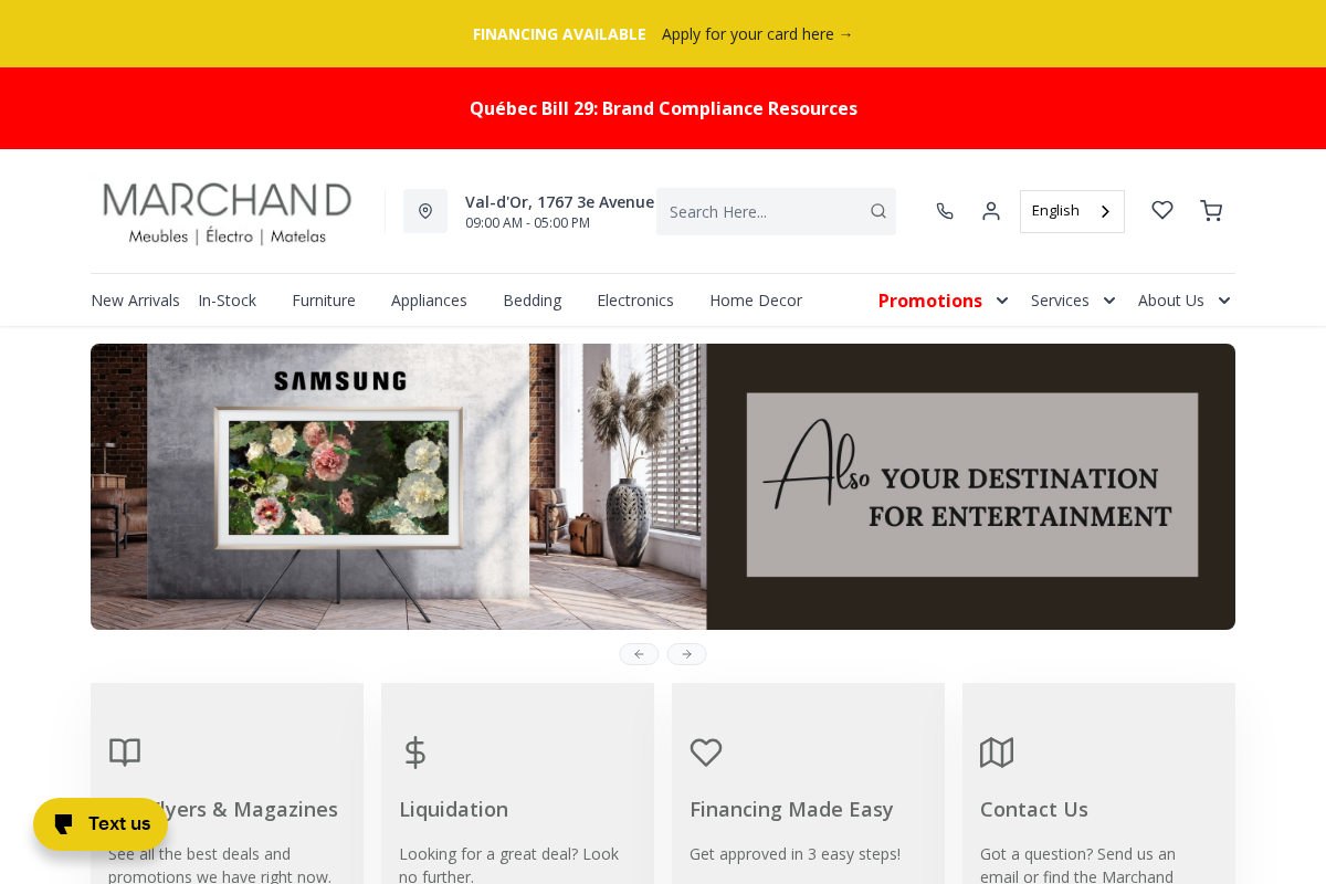Meubles Marchand homepage screenshot