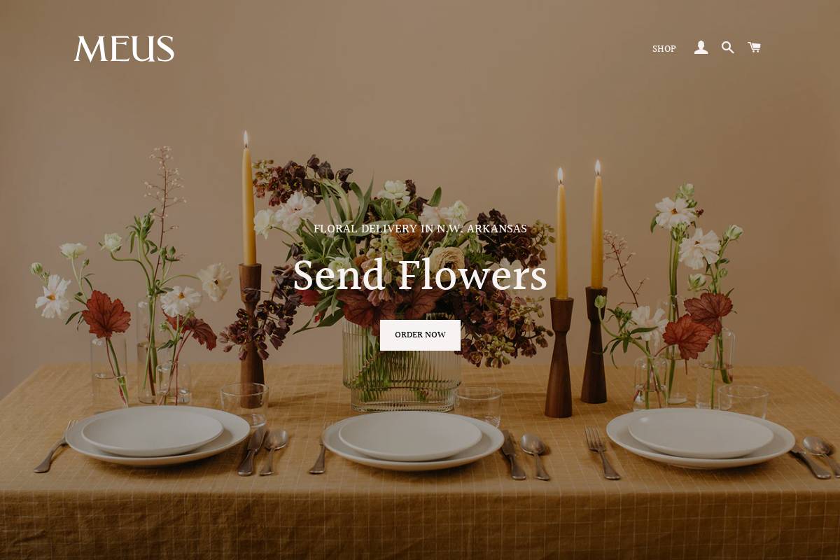 meusfloral.com homepage screenshot