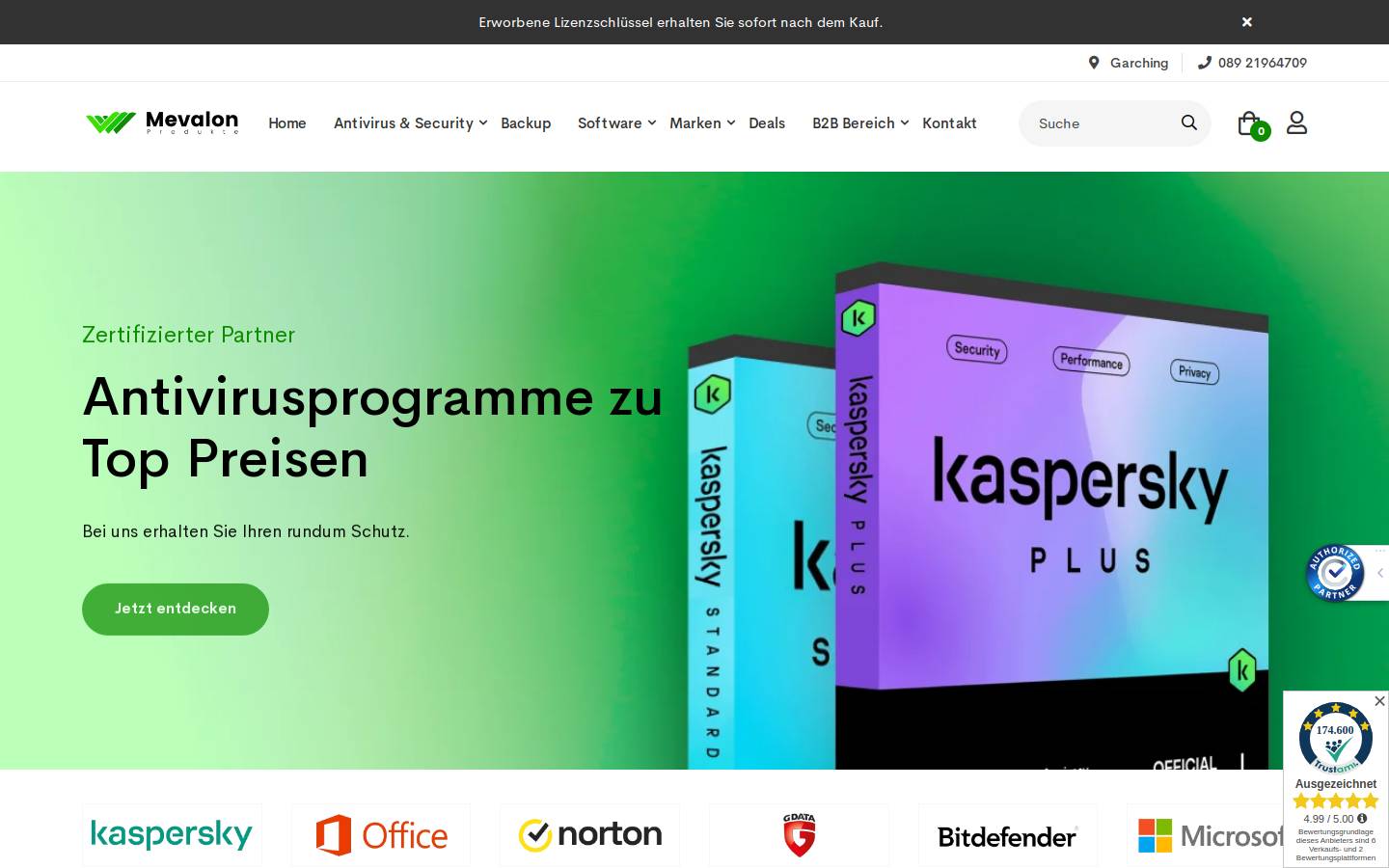 mevalon-produkte.com homepage screenshot