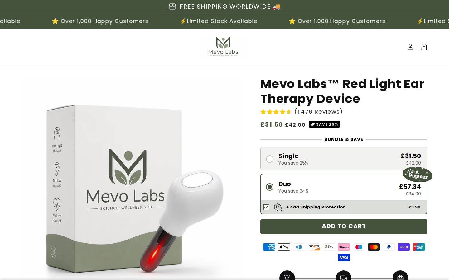 mevolabs.com homepage screenshot