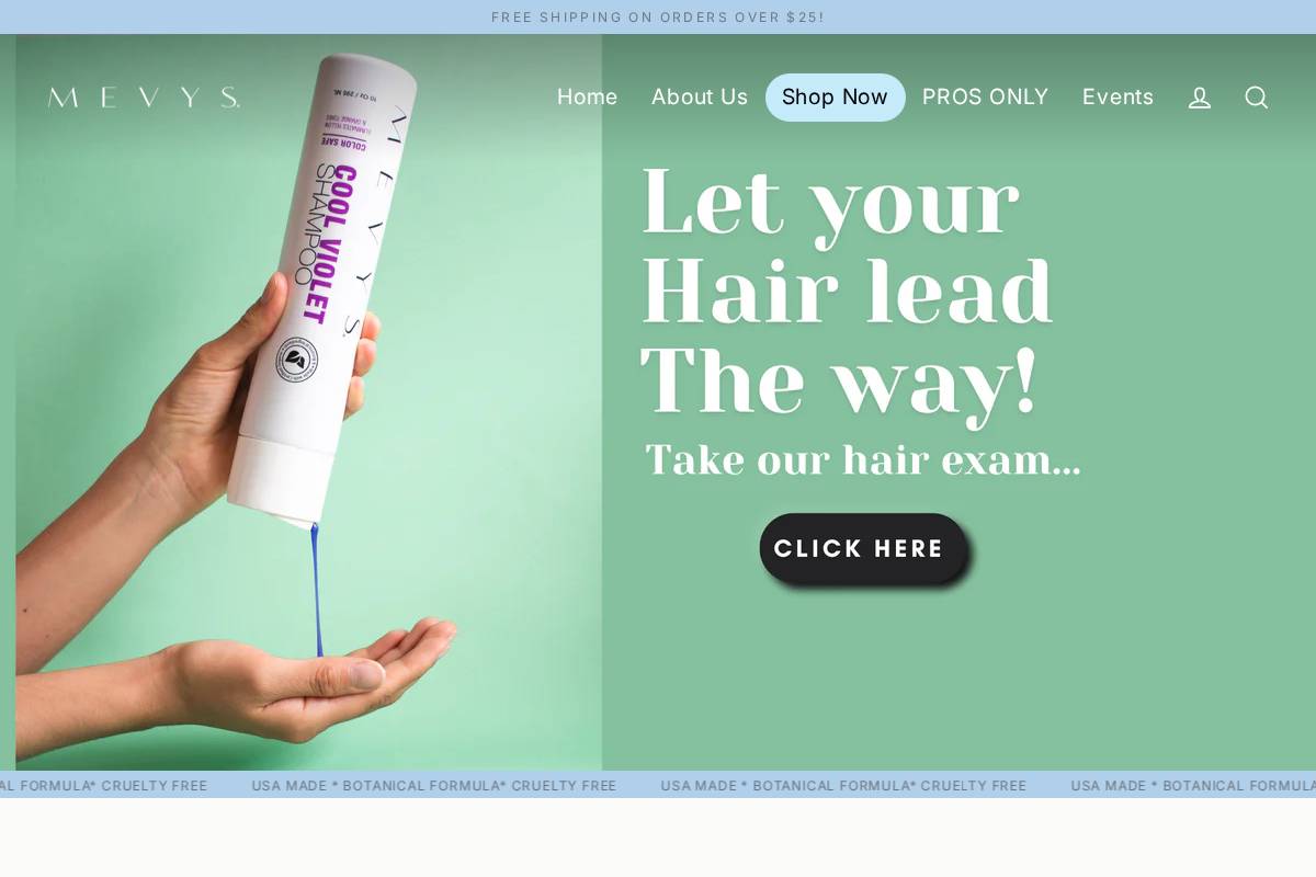 mevyspro.com homepage screenshot