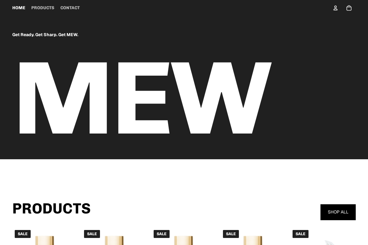 MEW homepage screenshot