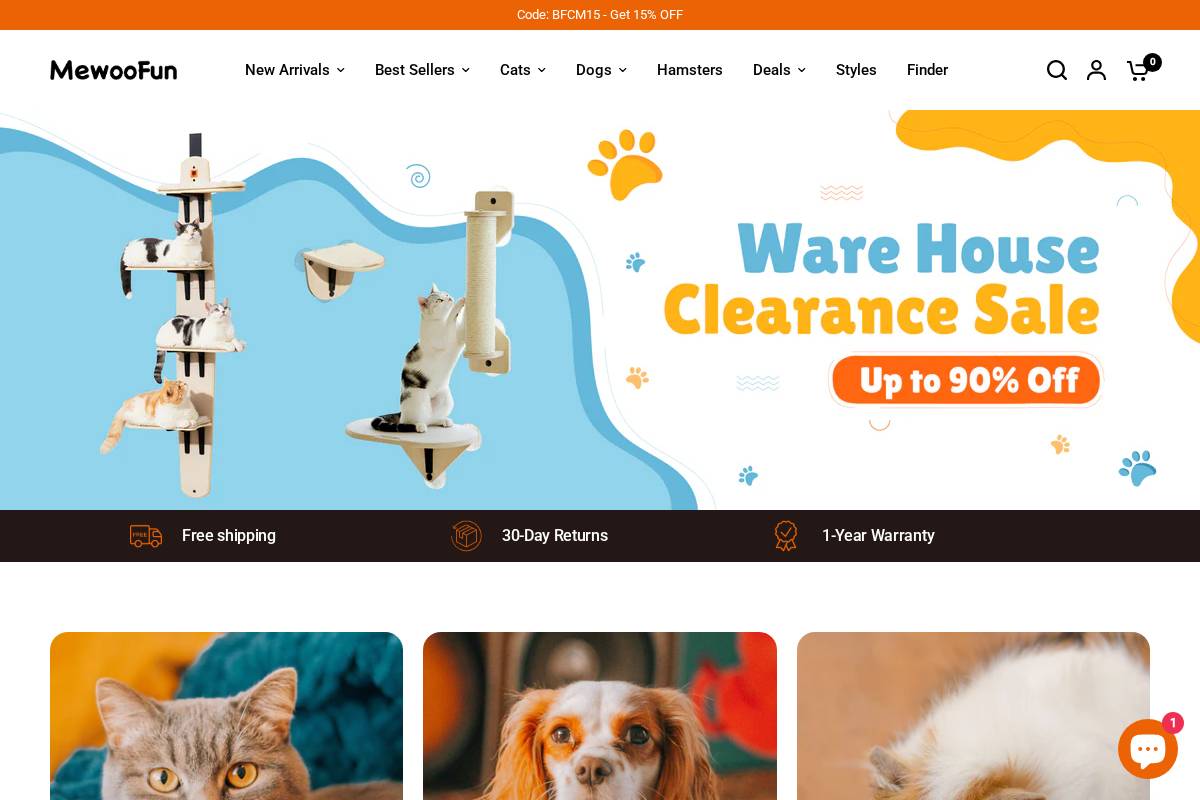 Mewoofun homepage screenshot