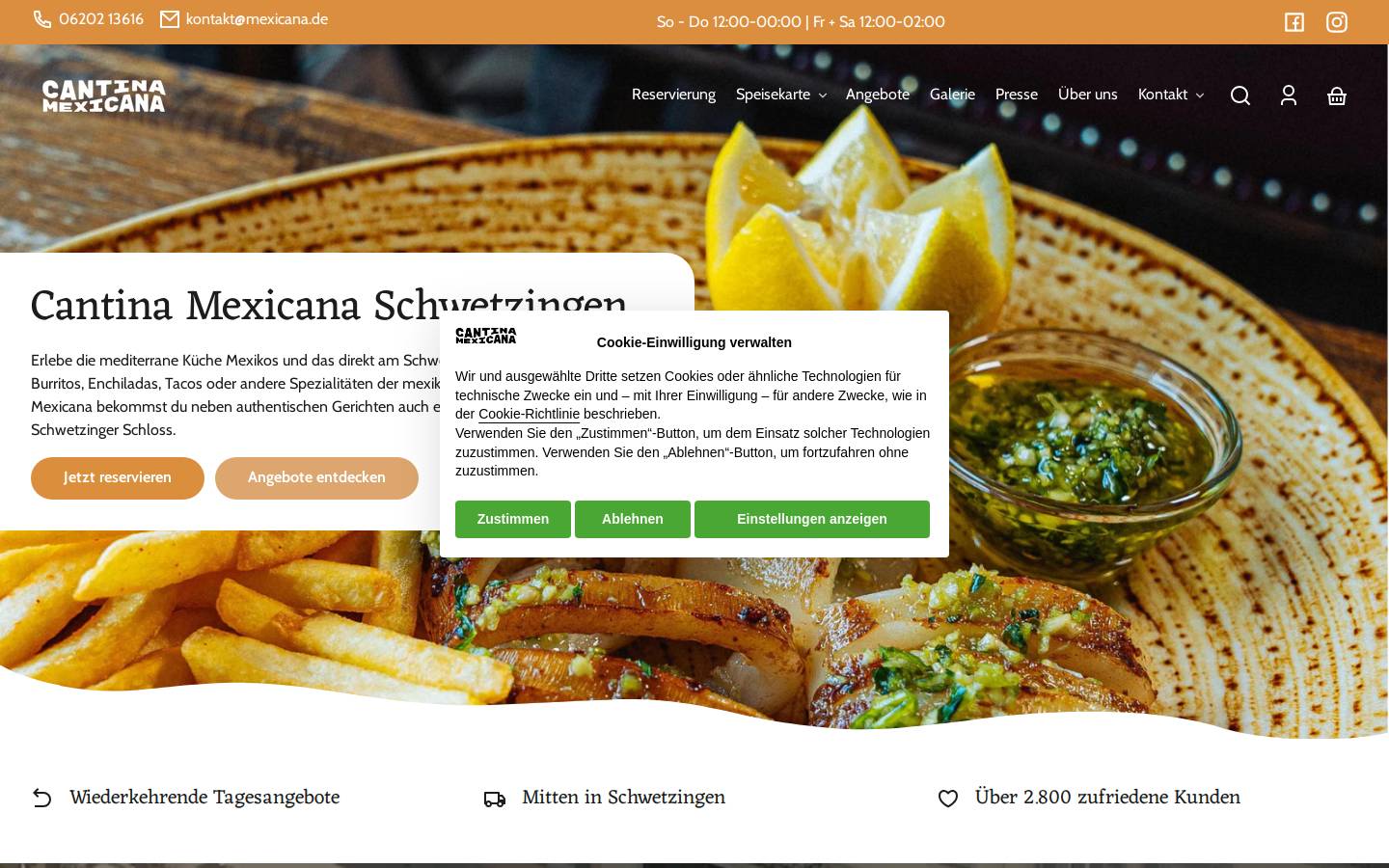 mexicana-schwetzingen.de homepage screenshot