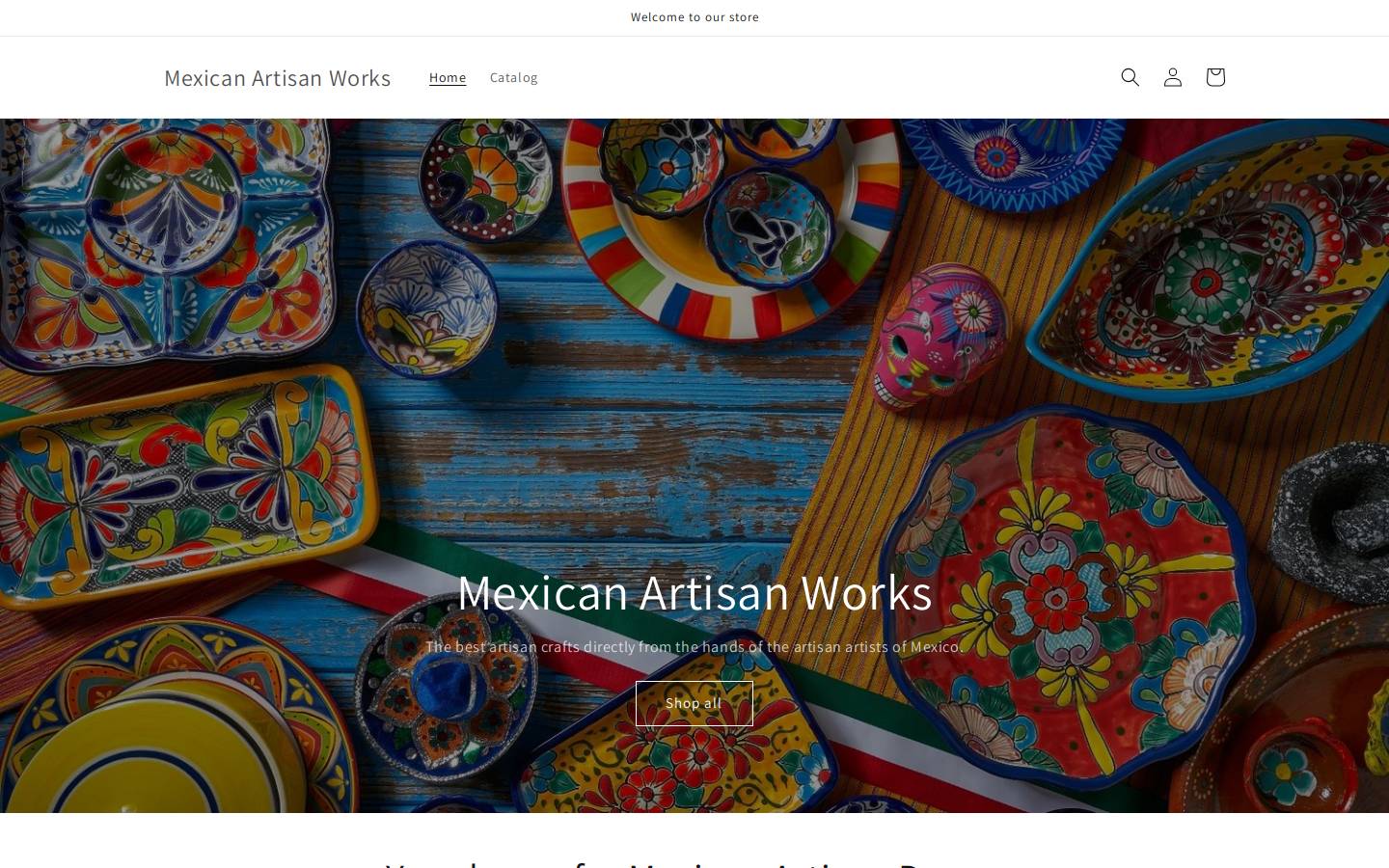 mexicanartisanworks.com homepage screenshot