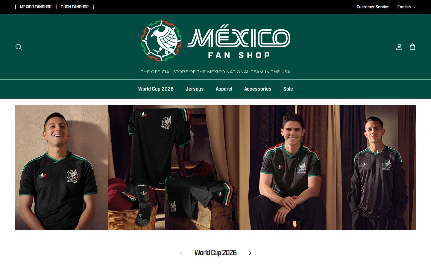 mexicofanshop.com homepage screenshot