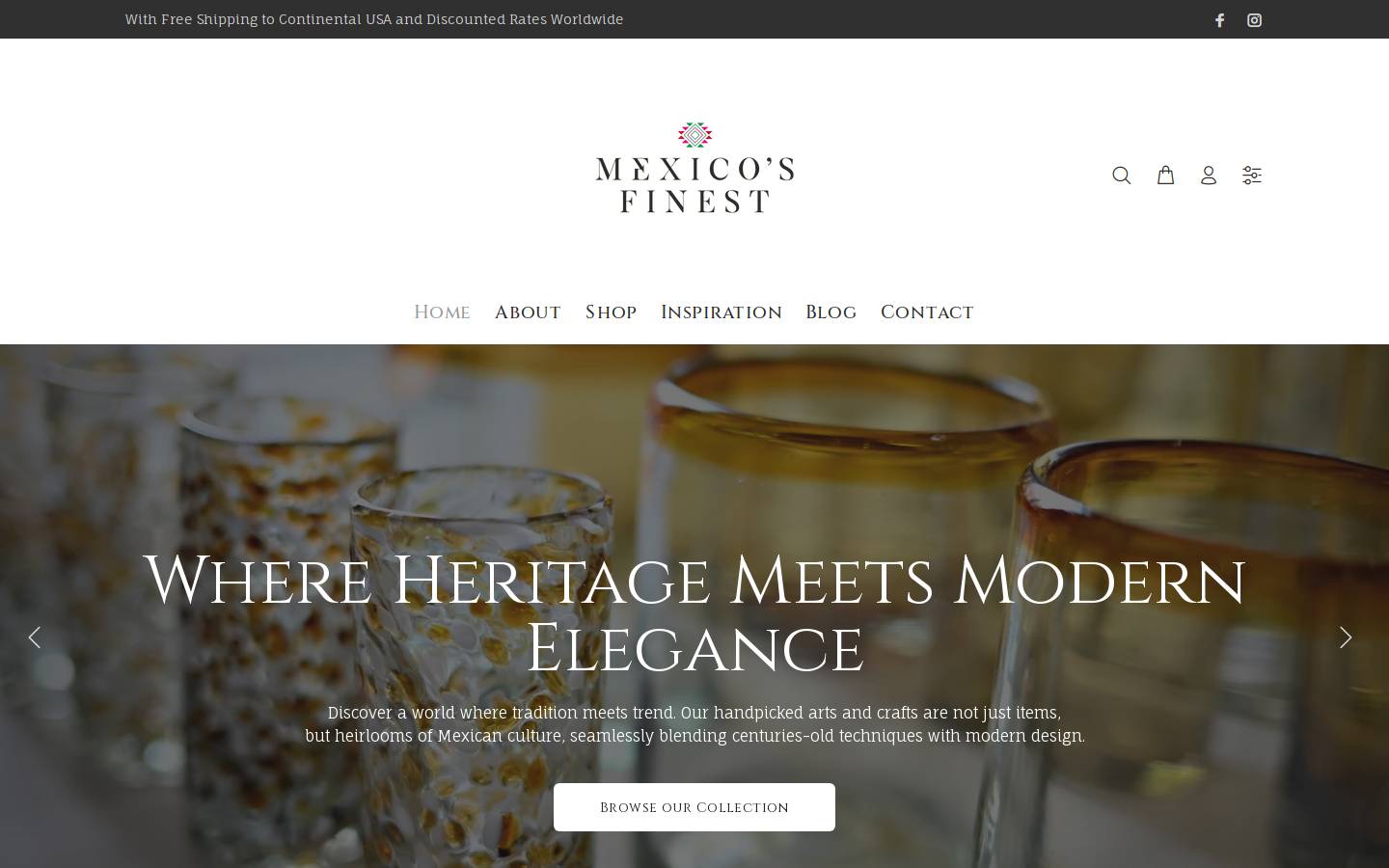 Mexico's Finest homepage screenshot