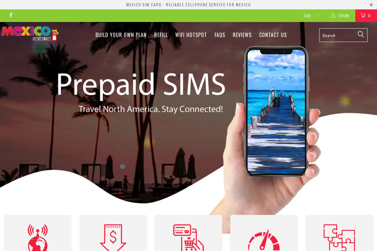 mexicosimcard.ca homepage screenshot