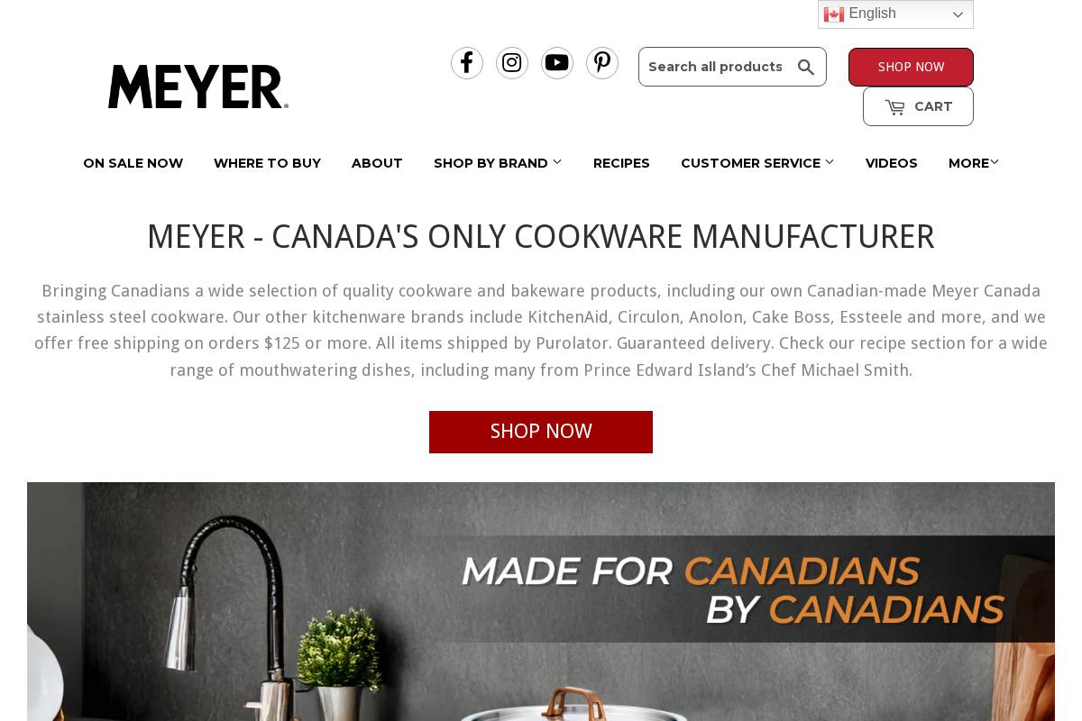 Meyercanada homepage screenshot