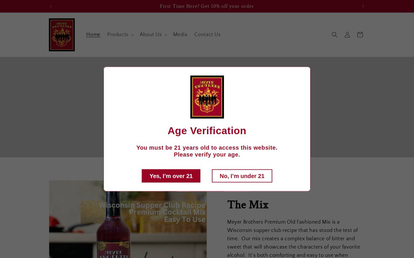 meyercocktailco.com homepage screenshot