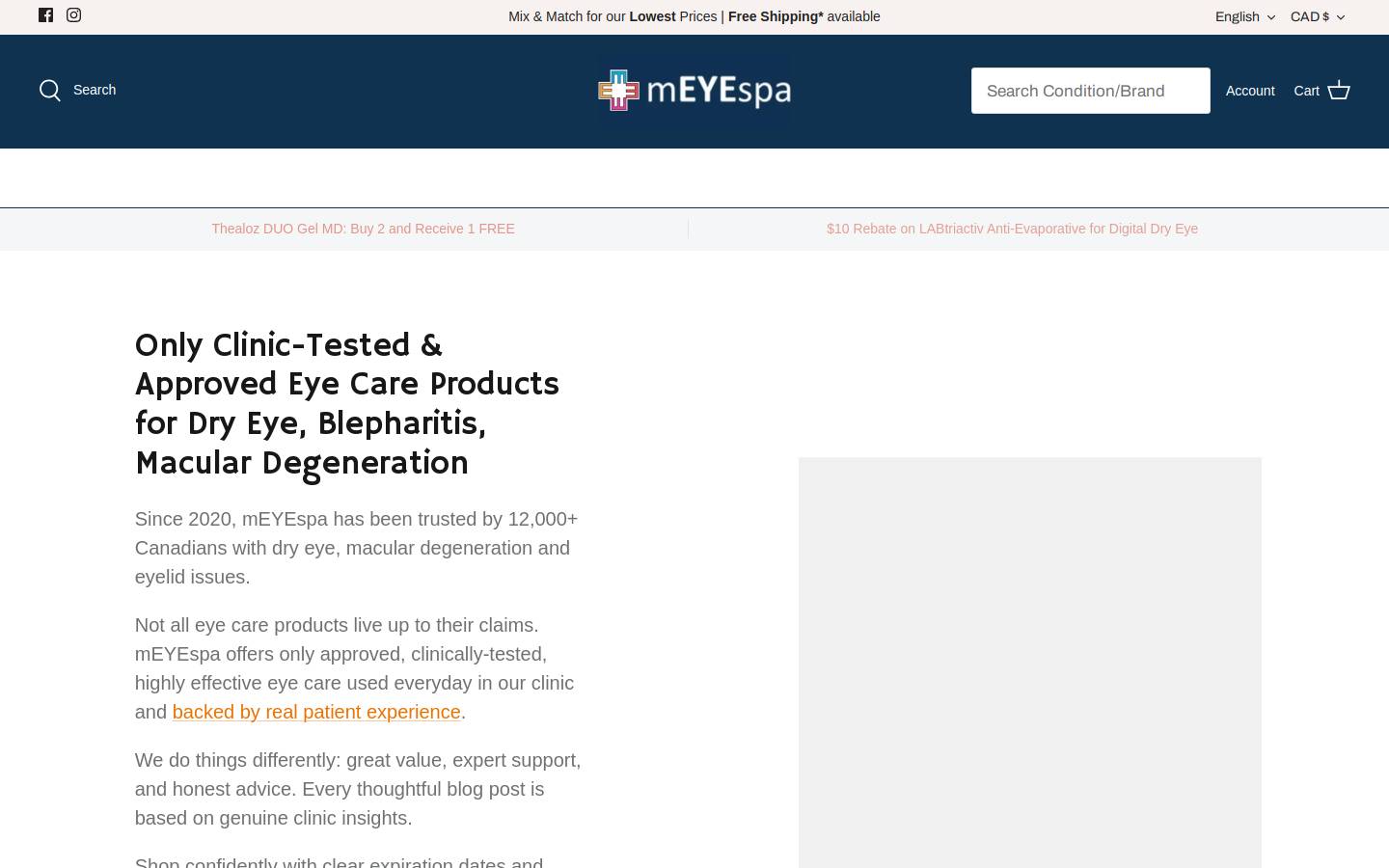meyespa.com homepage screenshot