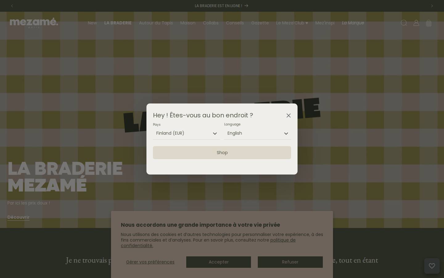 mezameparis.com homepage screenshot