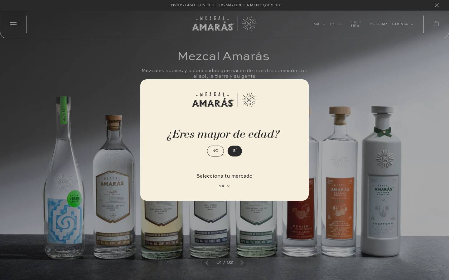 mezcalamaras.com homepage screenshot