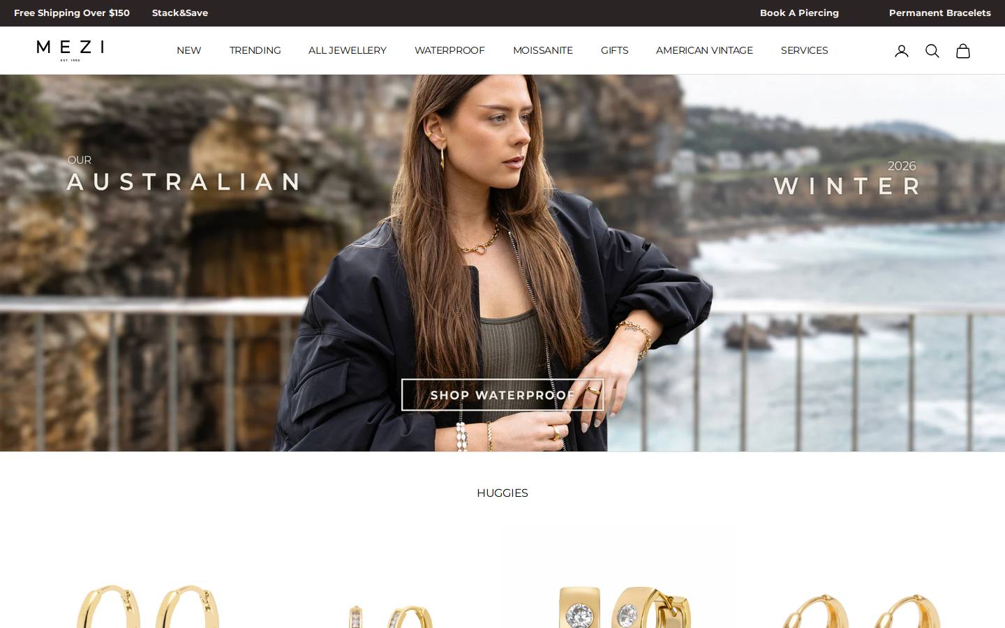 mezi.com.au homepage screenshot