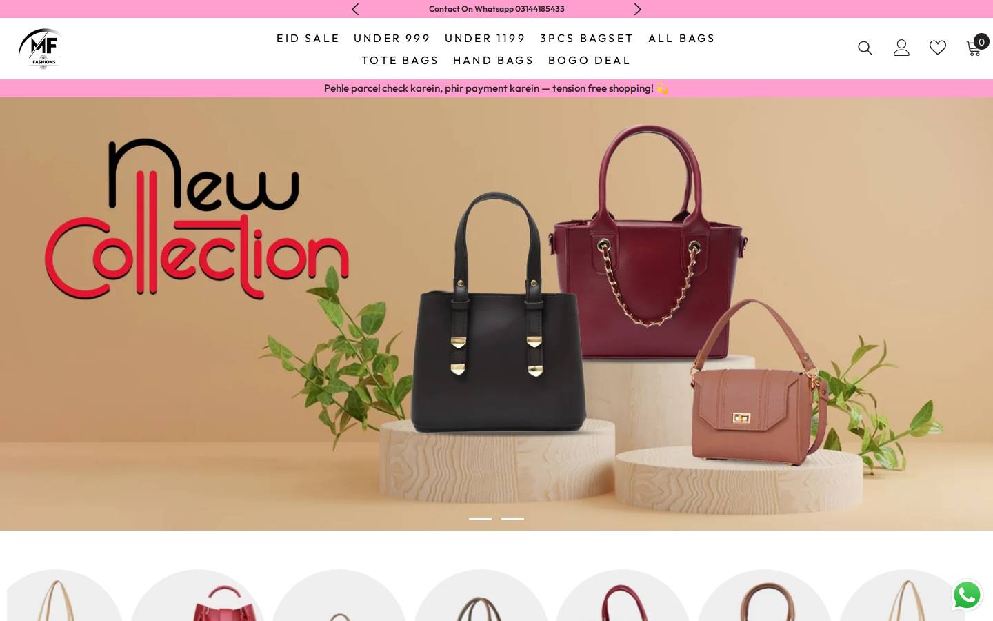 mffashions.com homepage screenshot