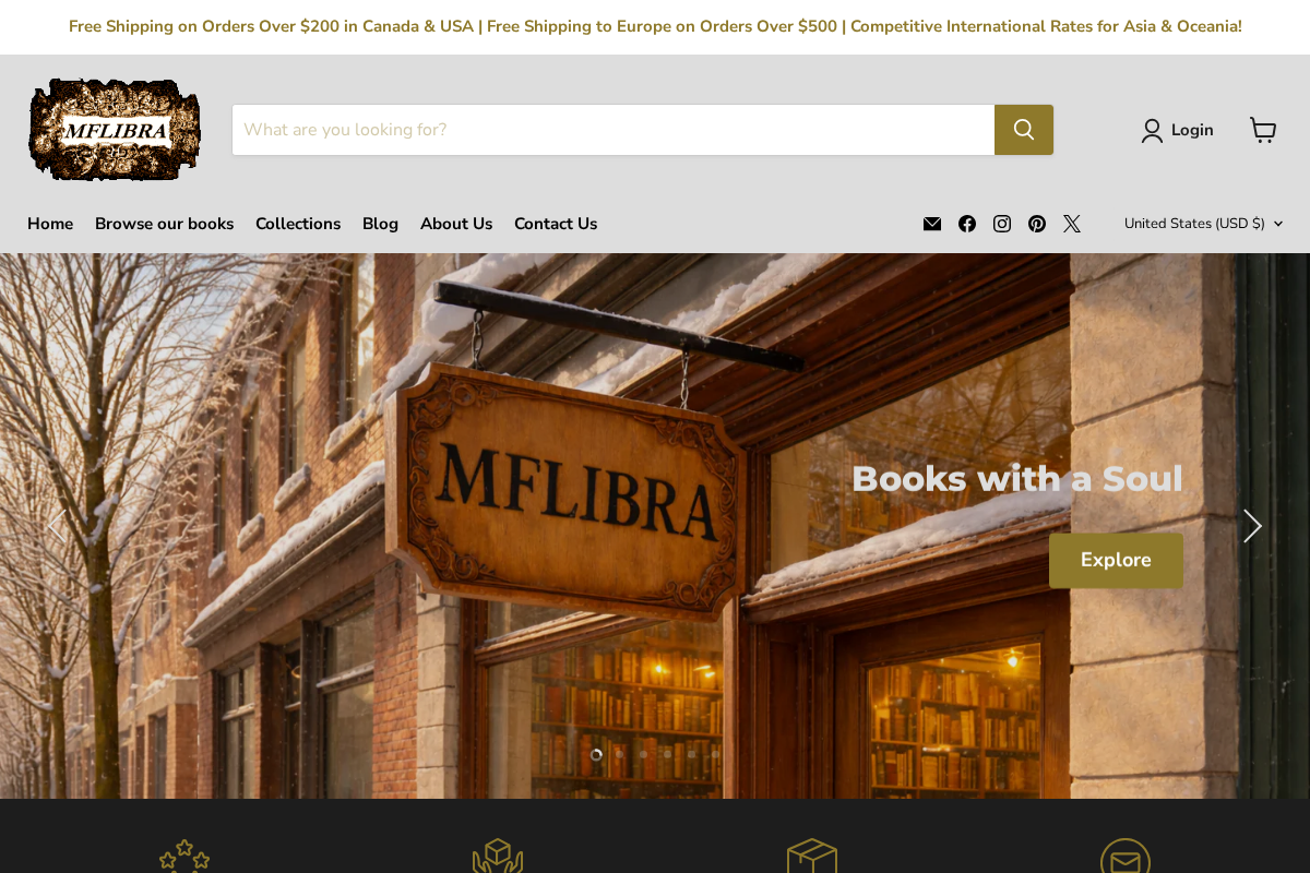 MFLIBRA - Antique Books homepage screenshot
