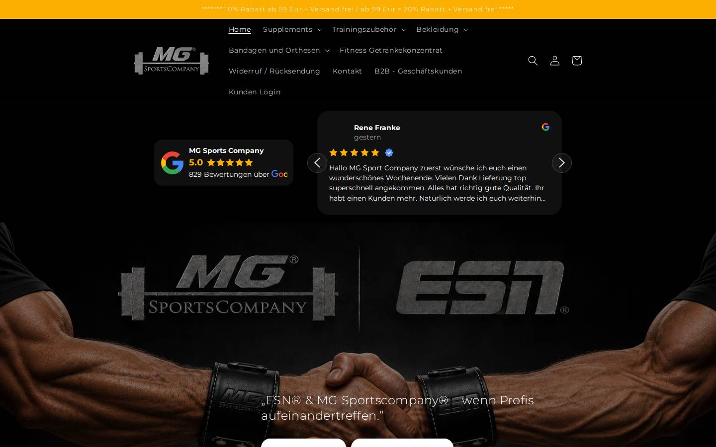 Mgsports Company homepage screenshot