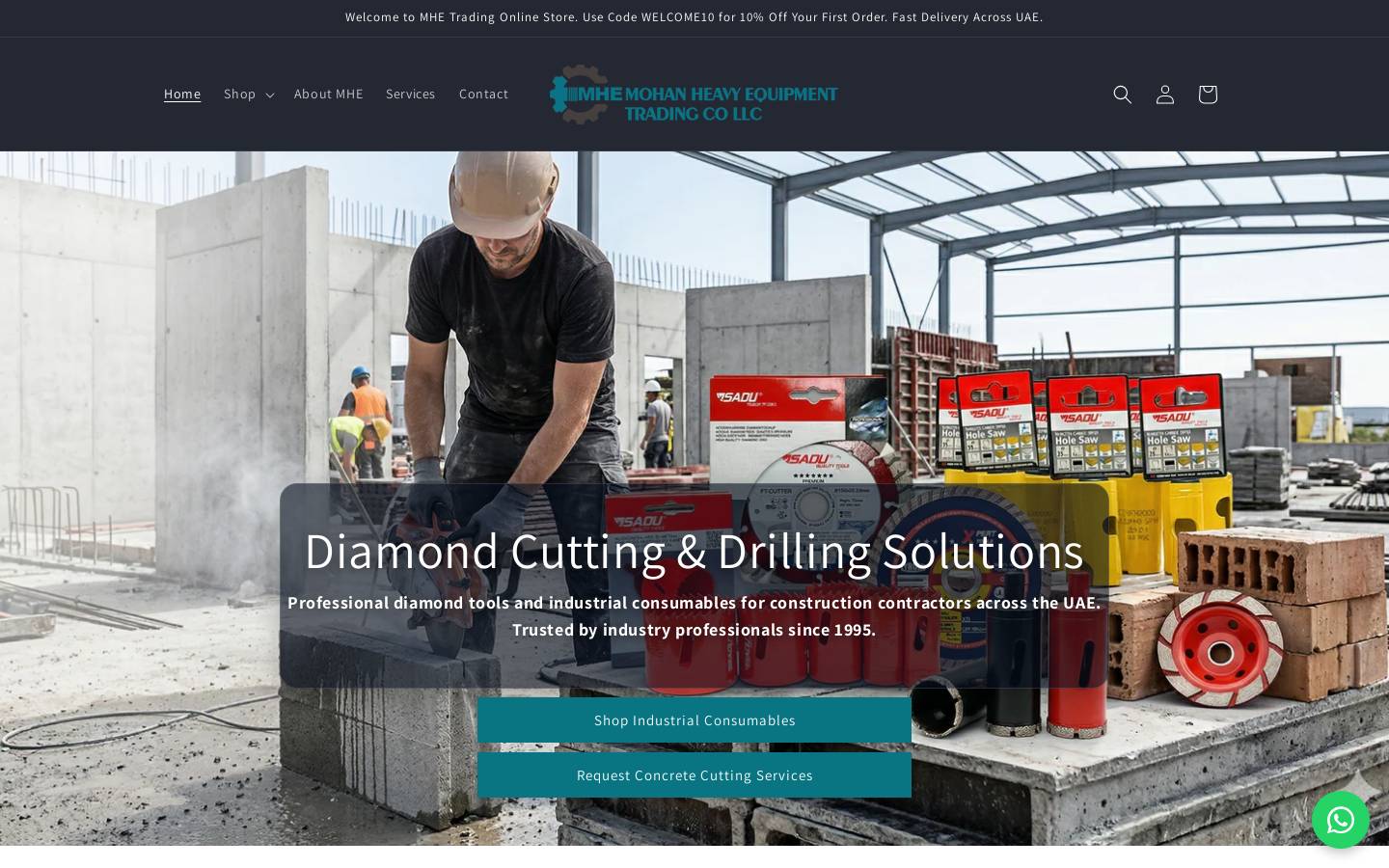 mhetrading.com homepage screenshot