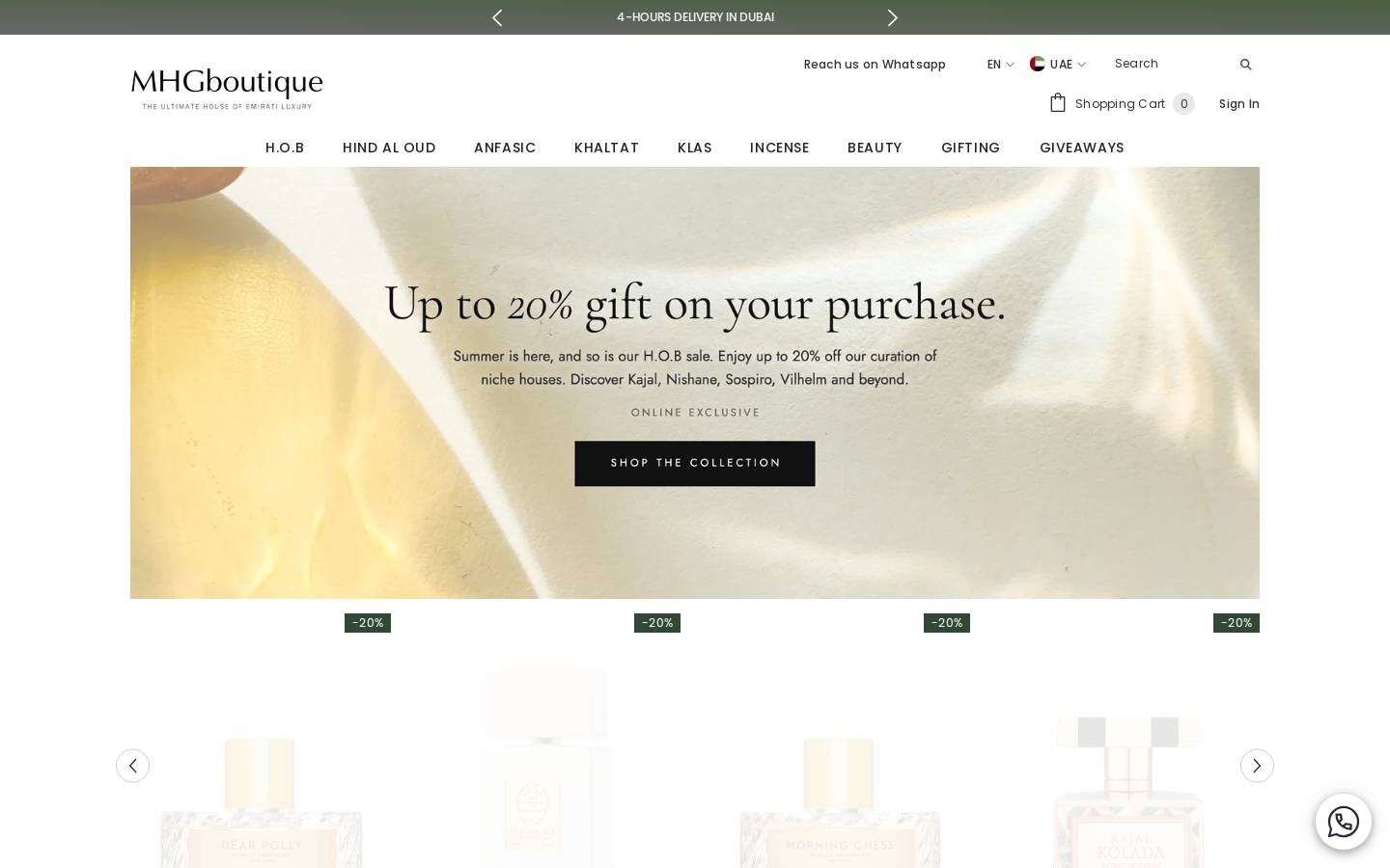 mhgboutique.com homepage screenshot