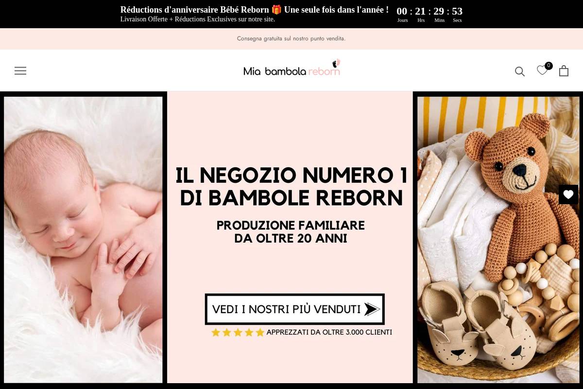 Mia Bambola Reborn homepage screenshot