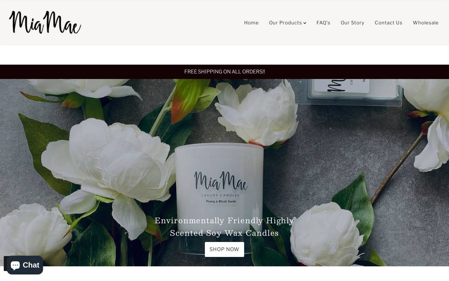 mia-mae.com homepage screenshot