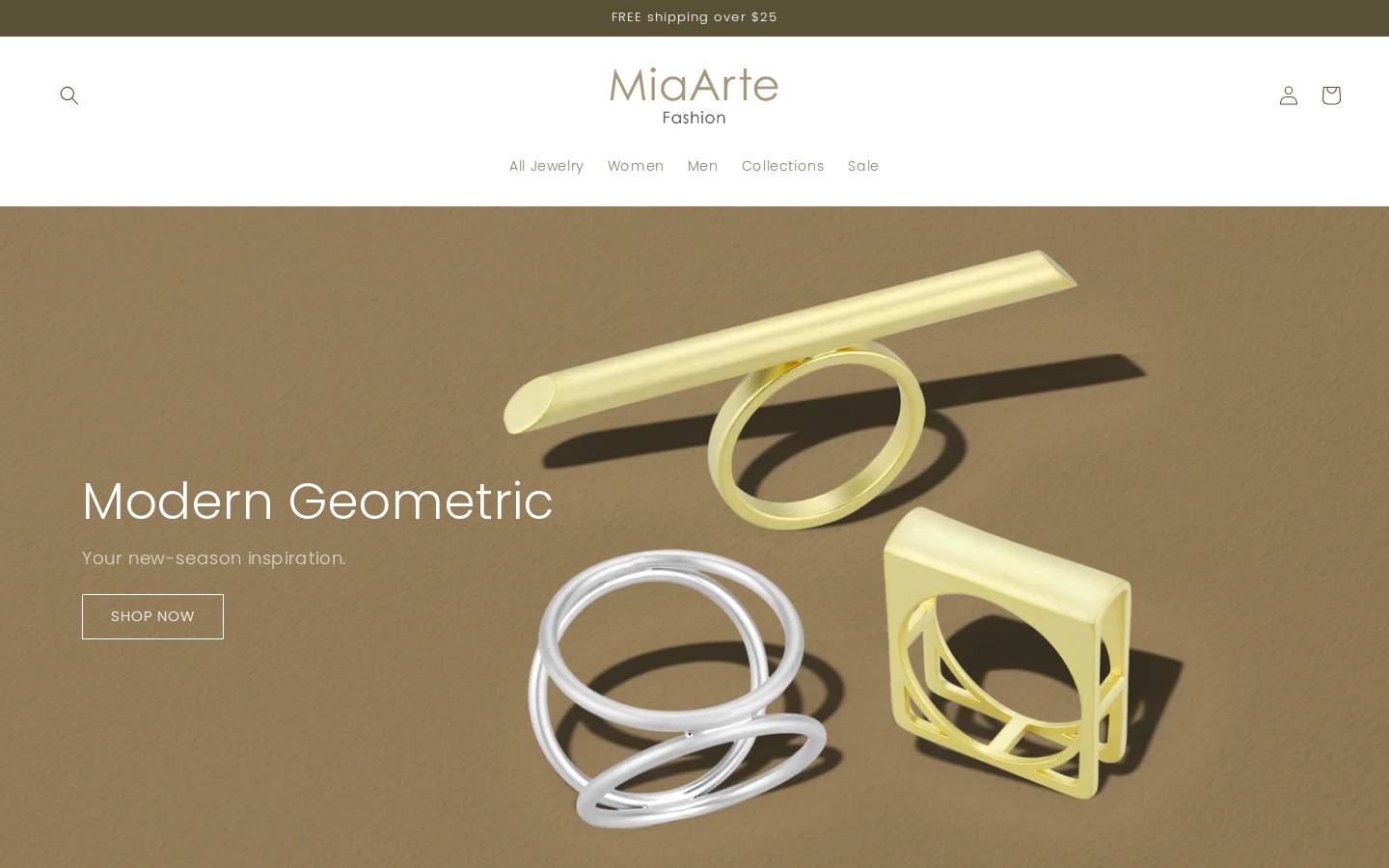 miaartejewelry.com homepage screenshot