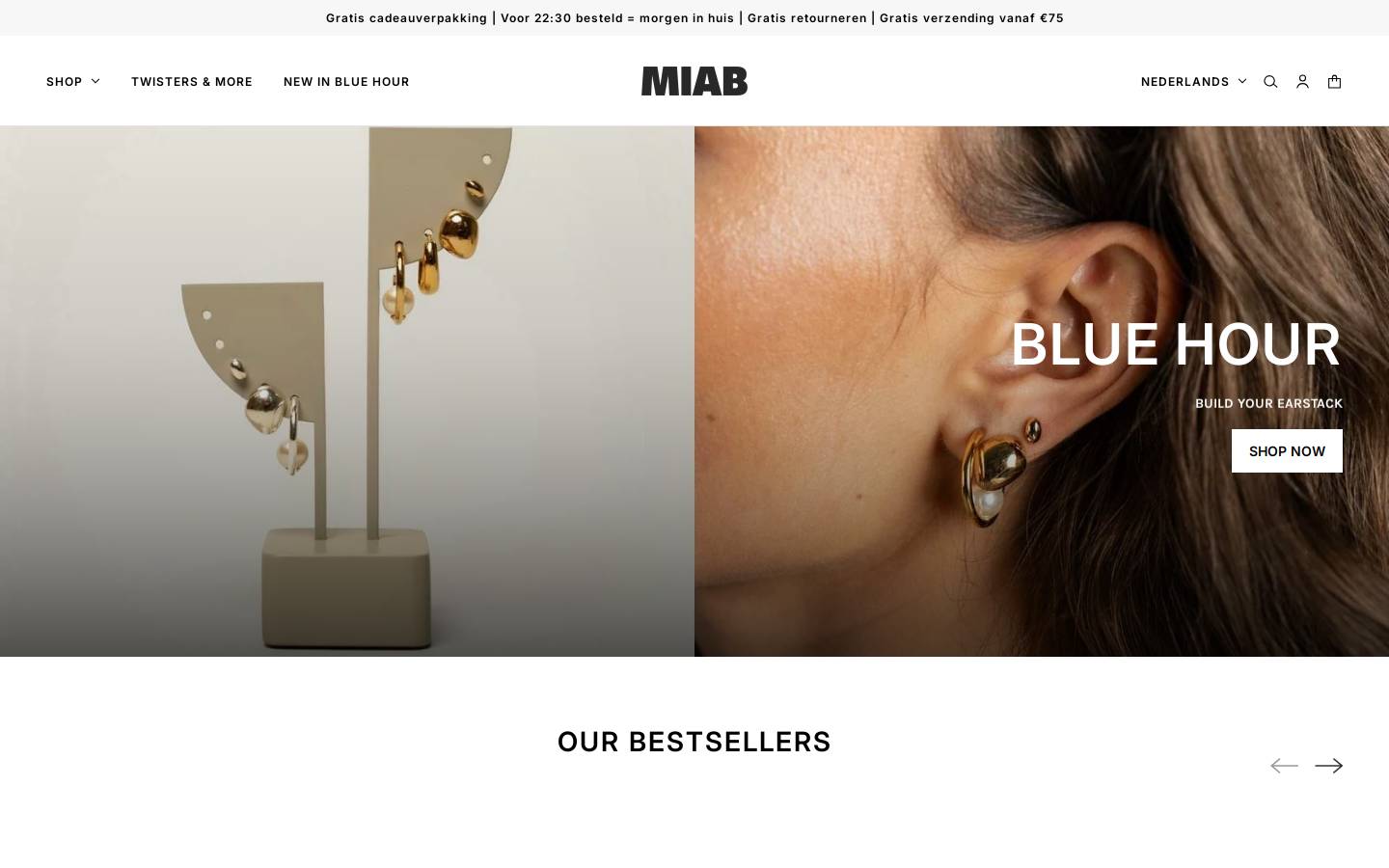 MIAB jewels homepage screenshot