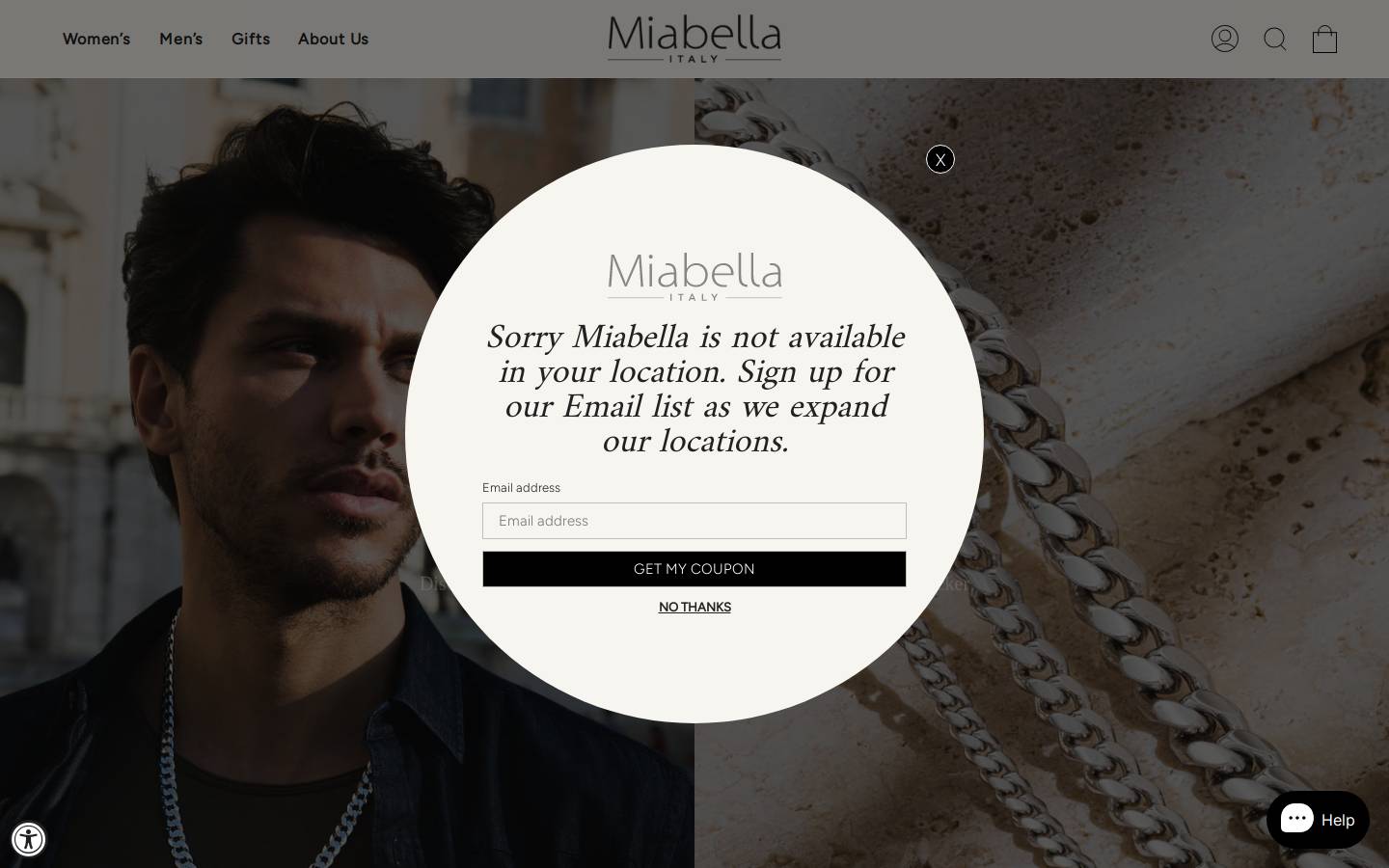 miabellaitaly.com homepage screenshot