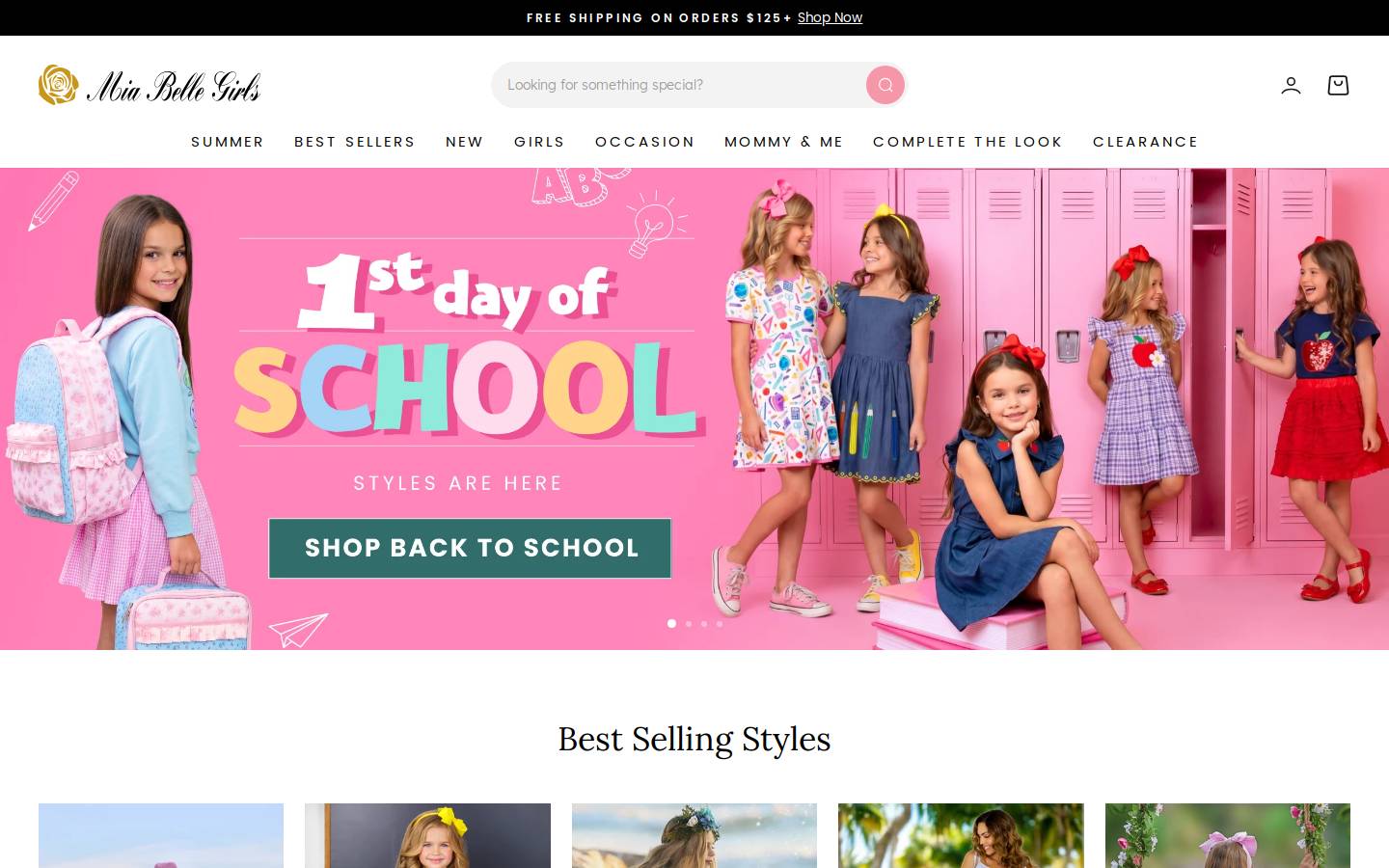 Miabellegirls homepage screenshot