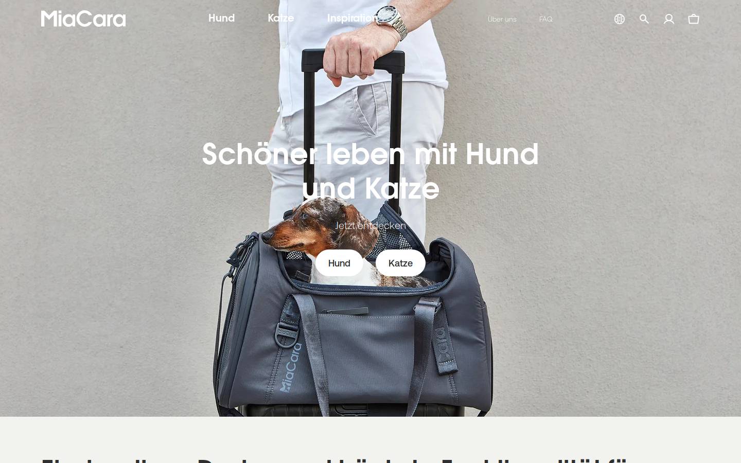 MiaCara homepage screenshot