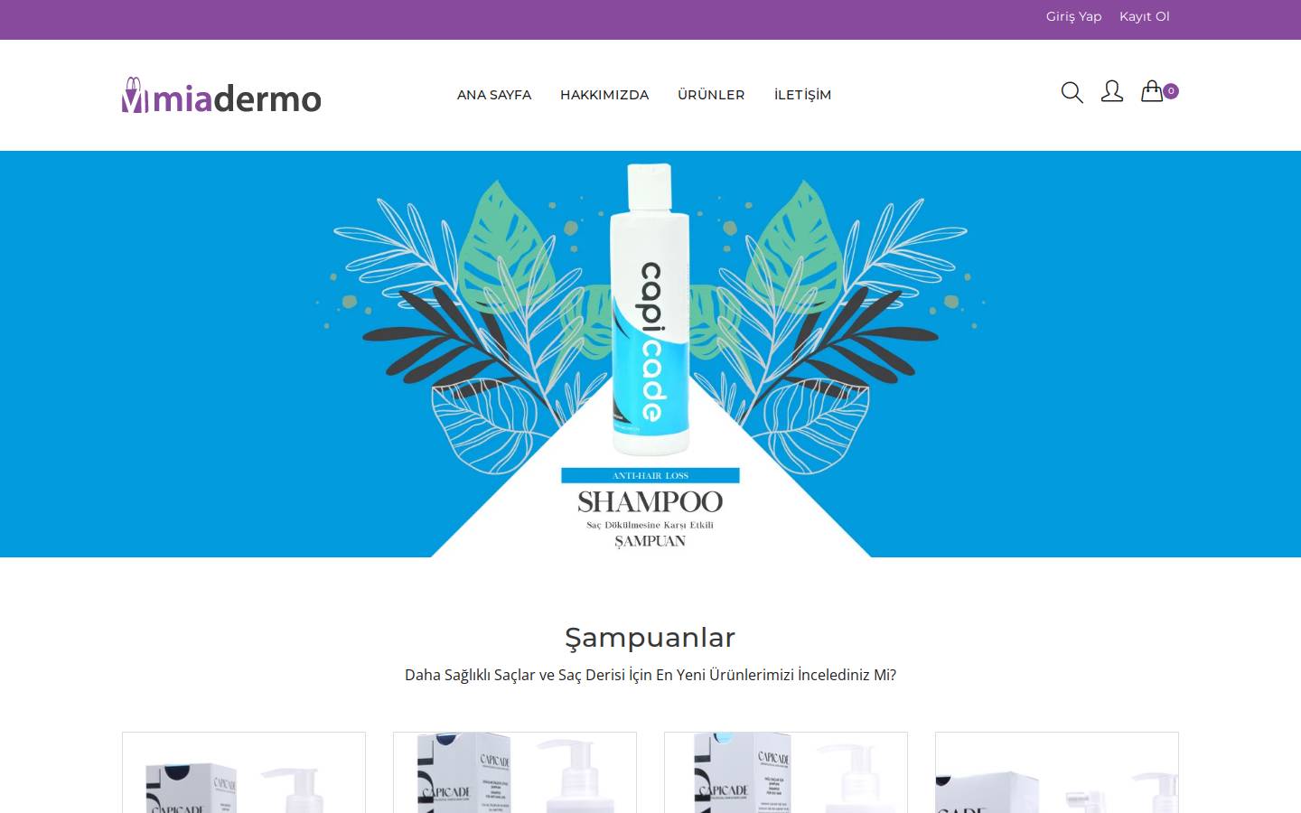 miadermo.com.tr homepage screenshot