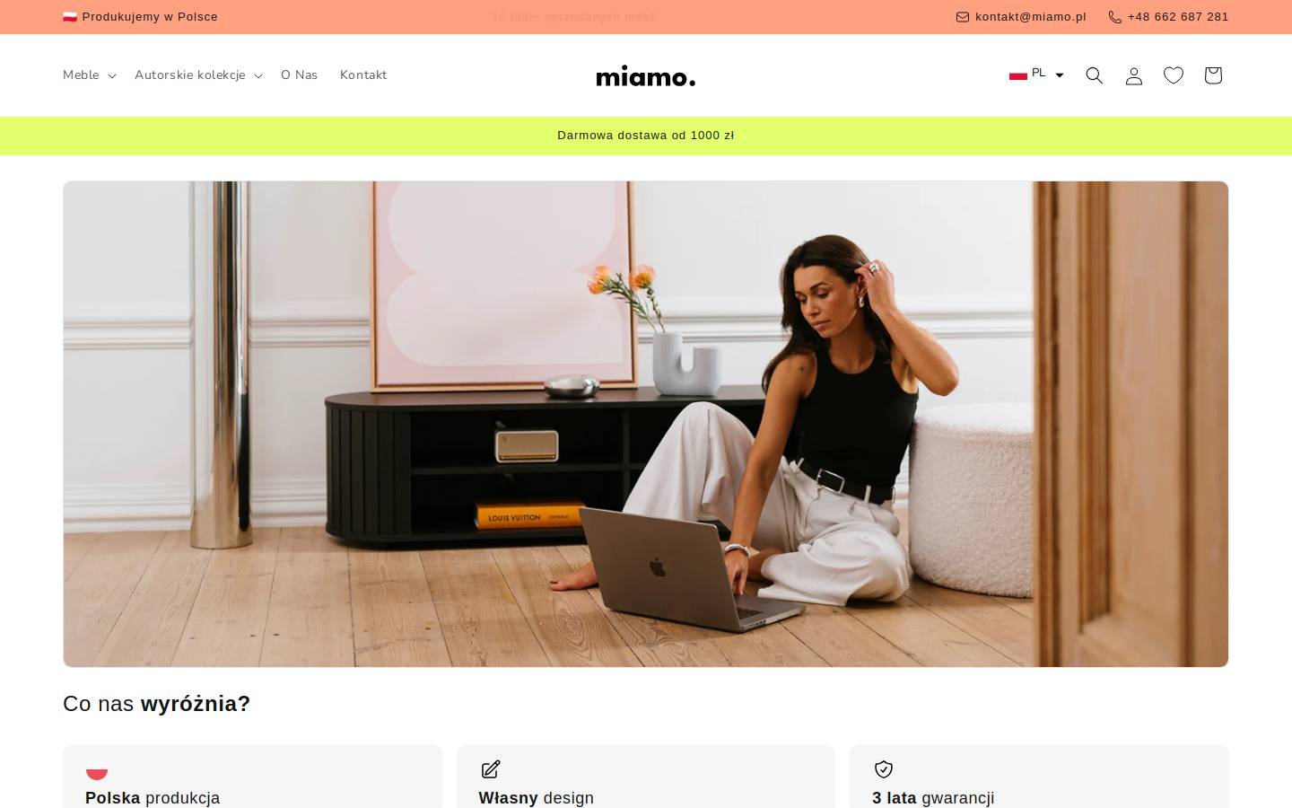 Miamo homepage screenshot