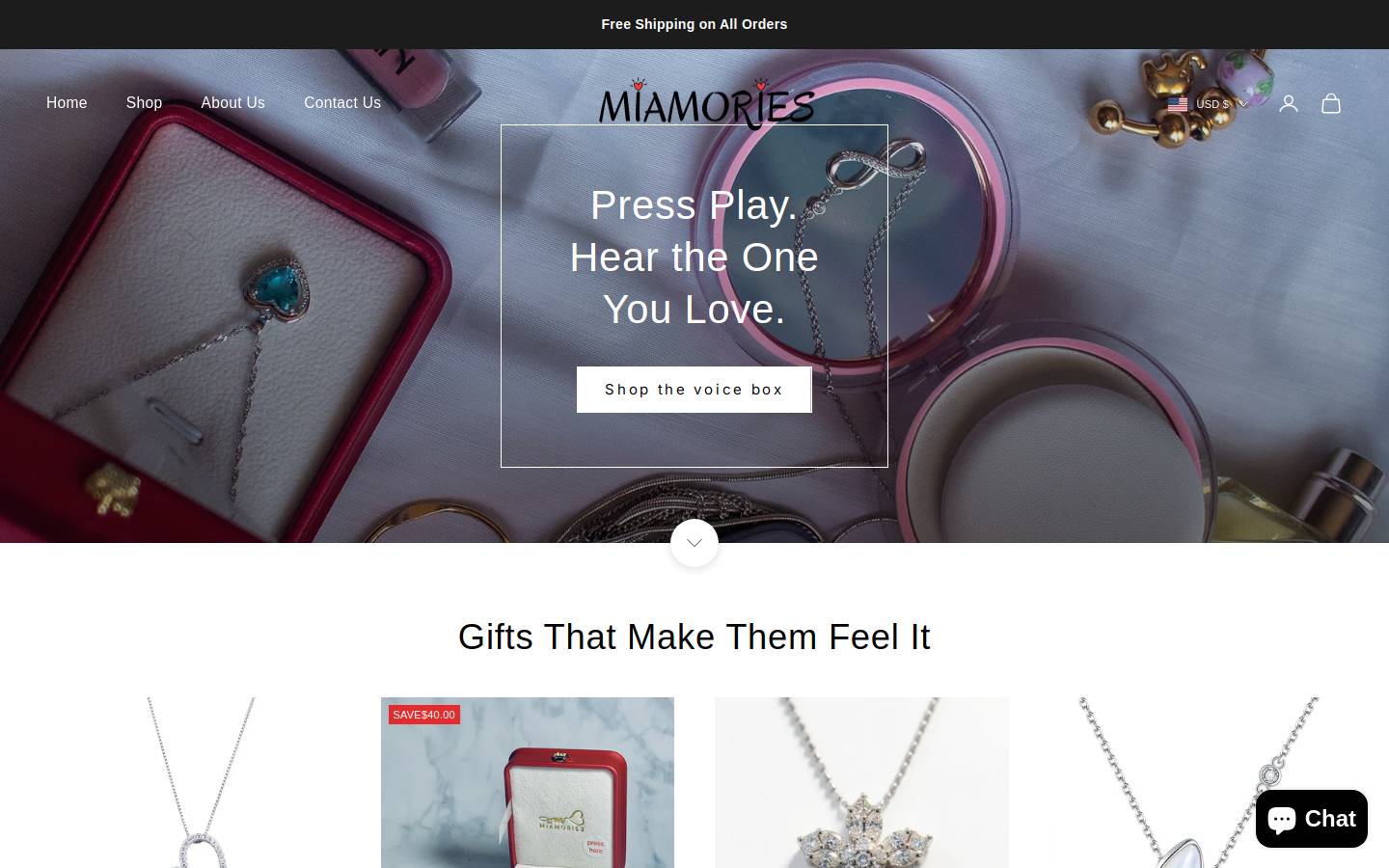 Miamories homepage screenshot
