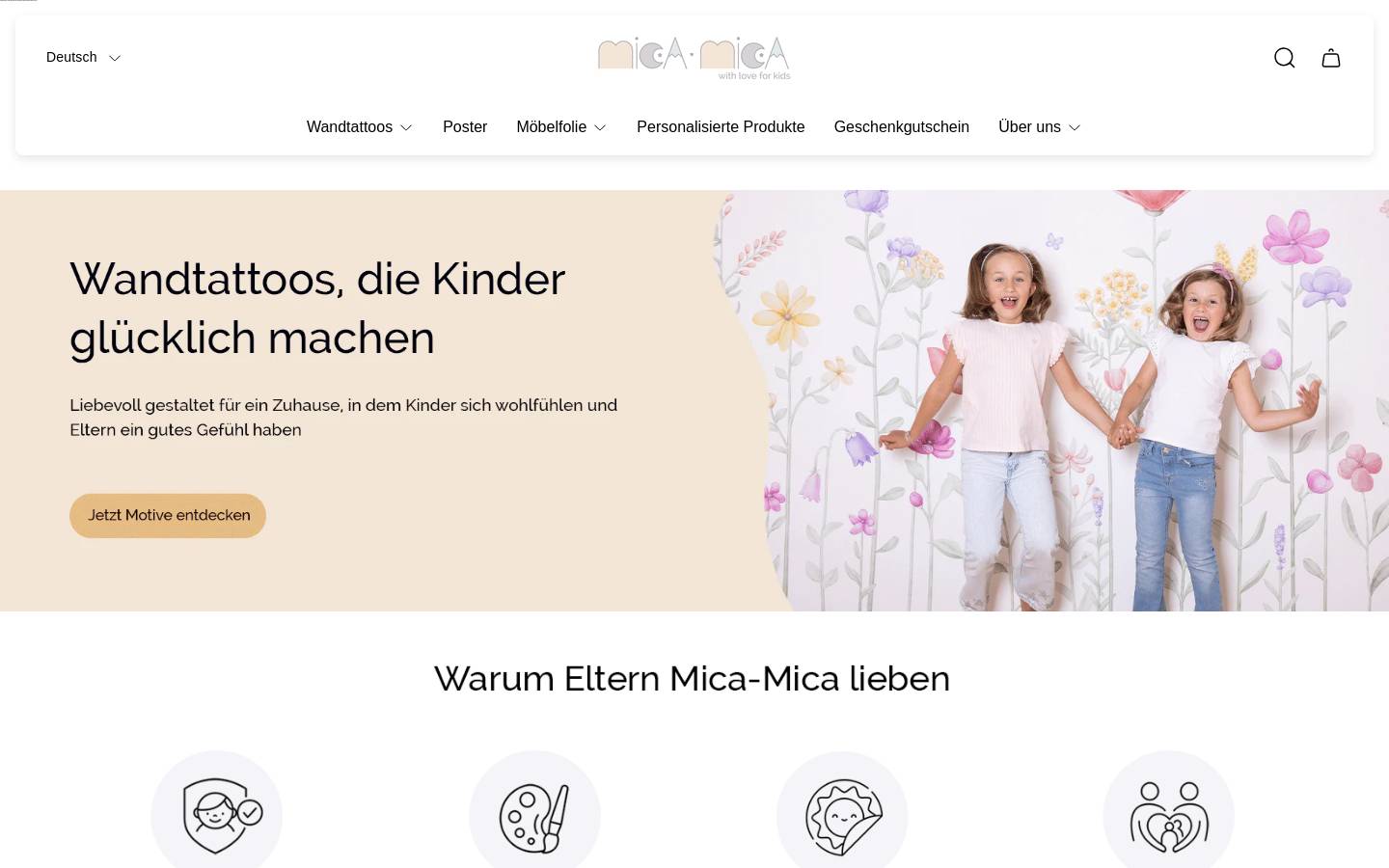 Mica Mica homepage screenshot