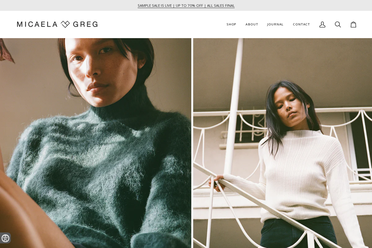 Micaela Greg homepage screenshot