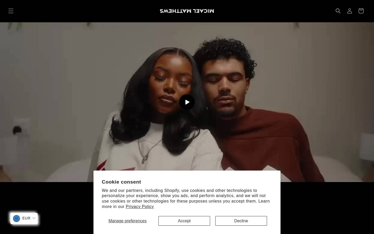 micaelmatthews.com homepage screenshot