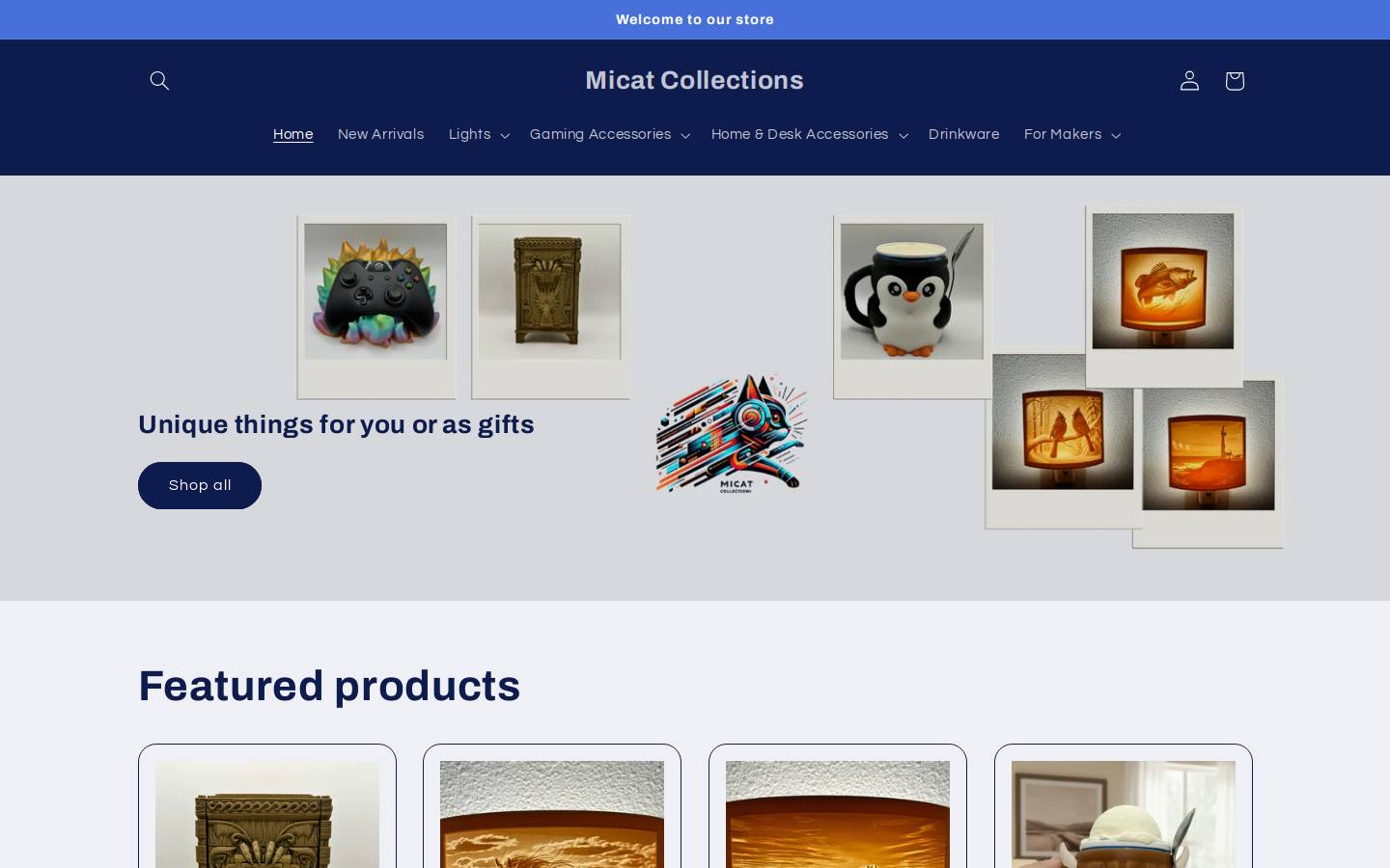 micatcollections.com homepage screenshot