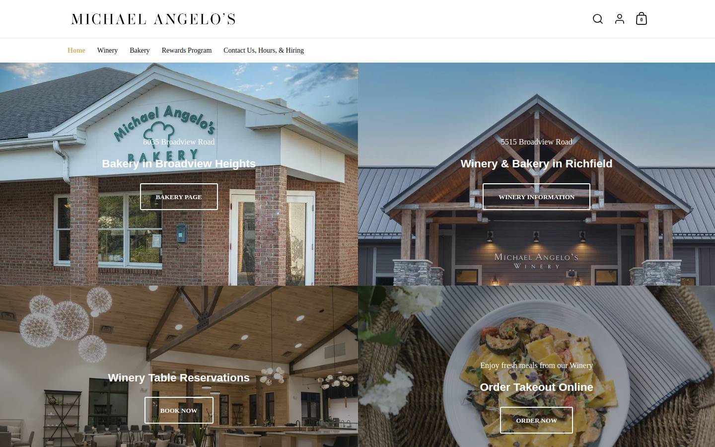 michaelangelosbakery.com homepage screenshot