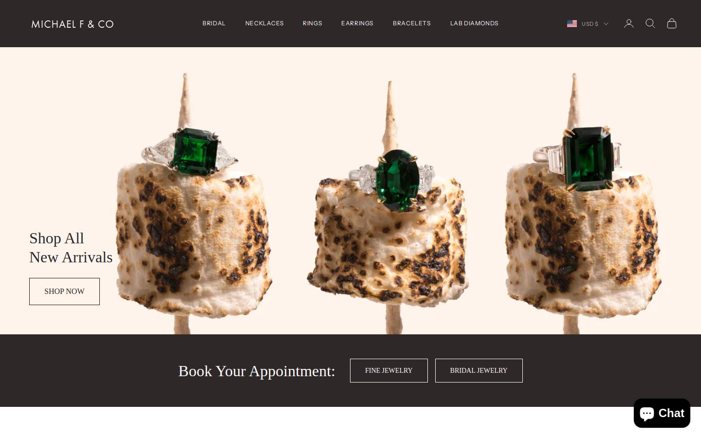 michaelfdiamonds.com homepage screenshot
