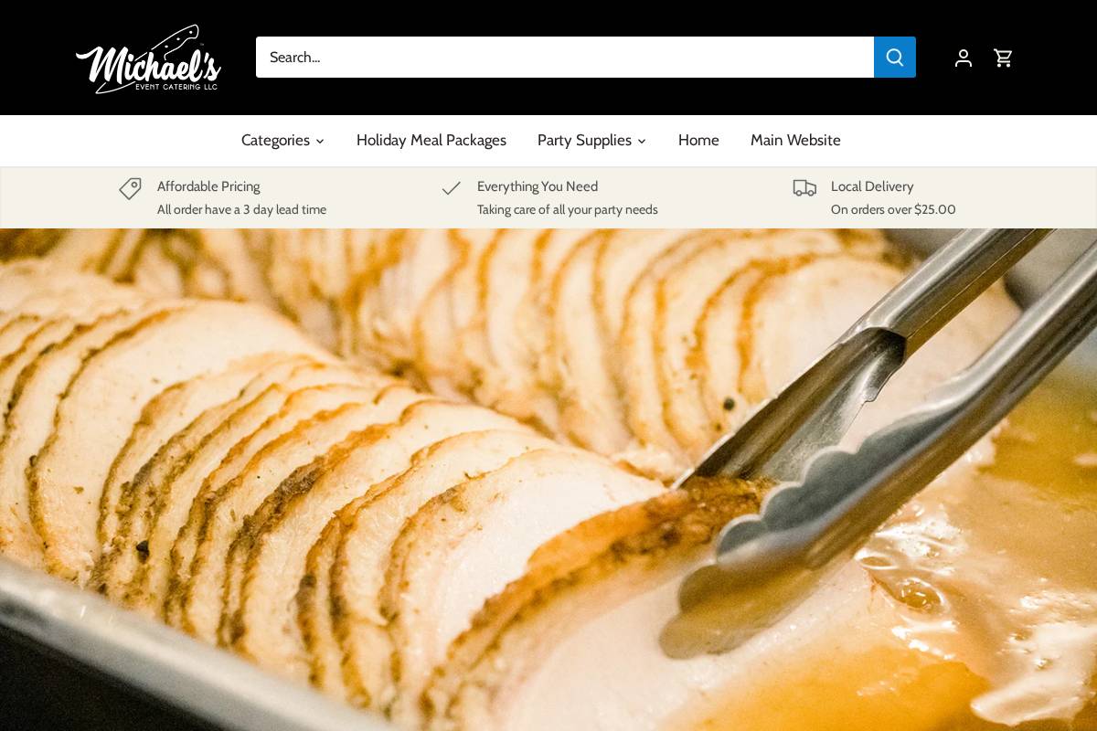 michaelseventcateringshop.com homepage screenshot