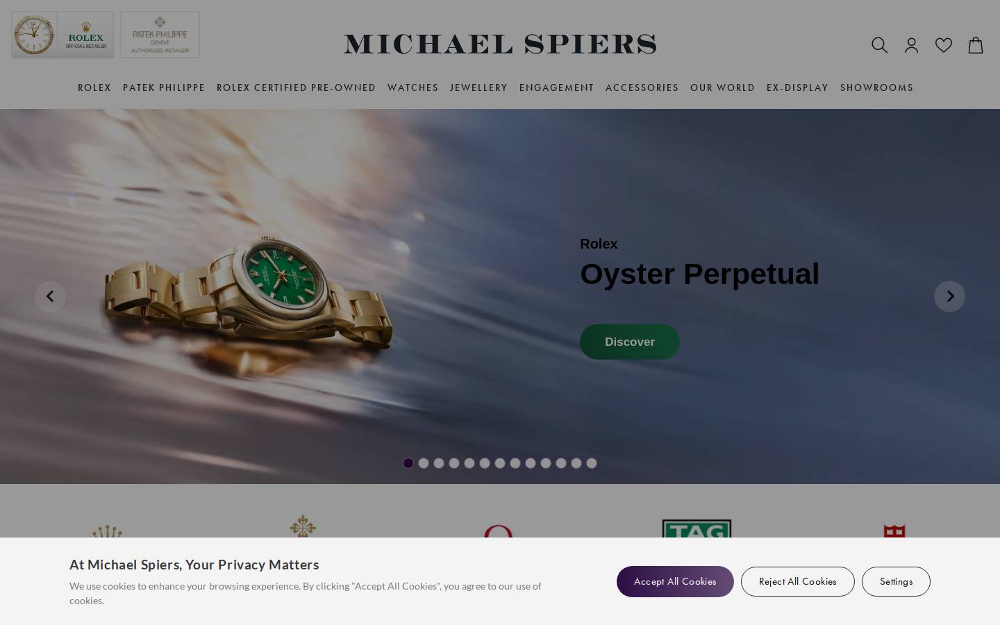 Michael Spiers Jewellers homepage screenshot