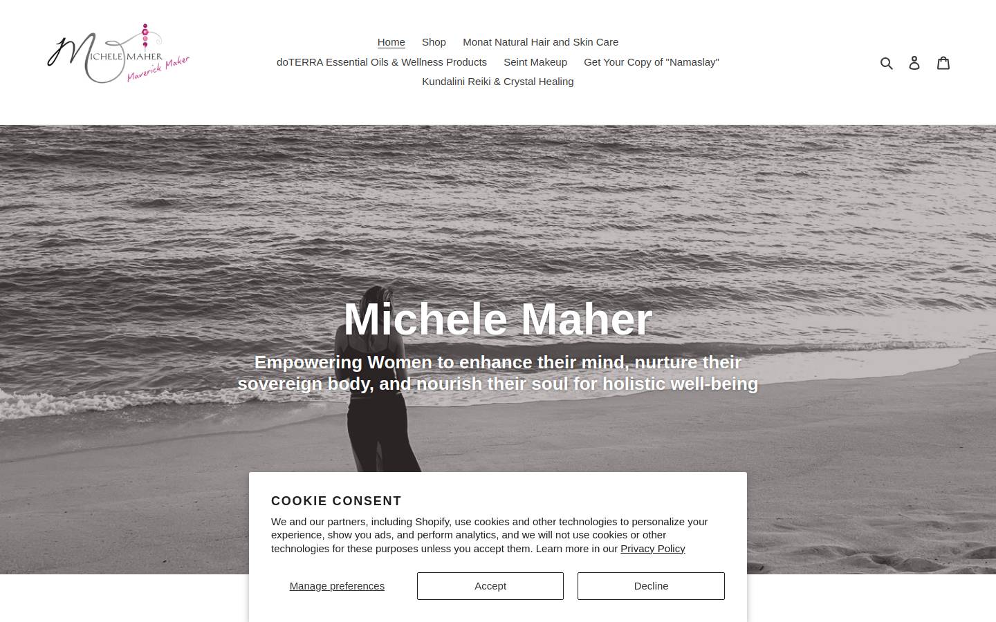 michelemaher.com homepage screenshot