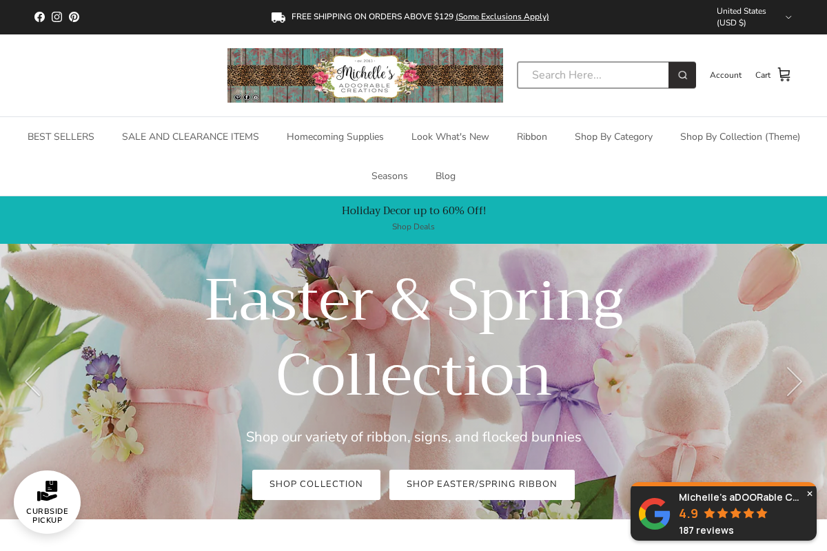 michelleadoorablecreations.com homepage screenshot