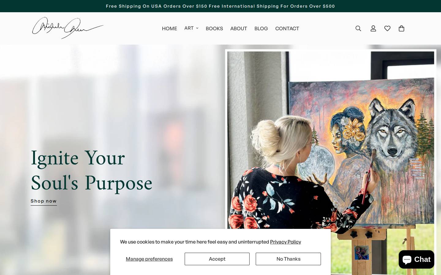 michellegreenart.com homepage screenshot