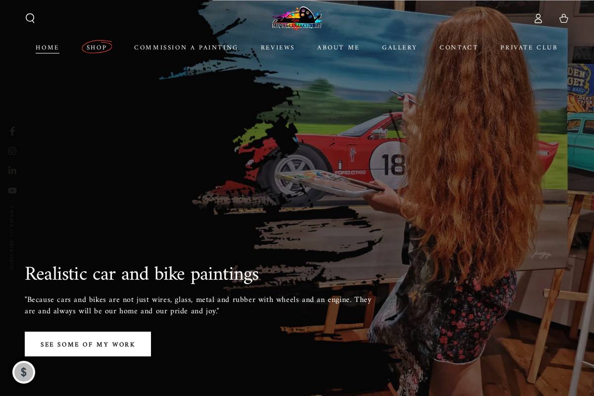 michellejakelj.art homepage screenshot