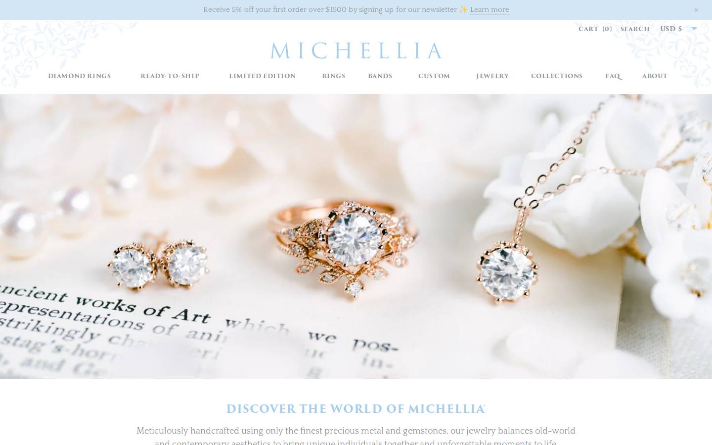 michellia.com homepage screenshot