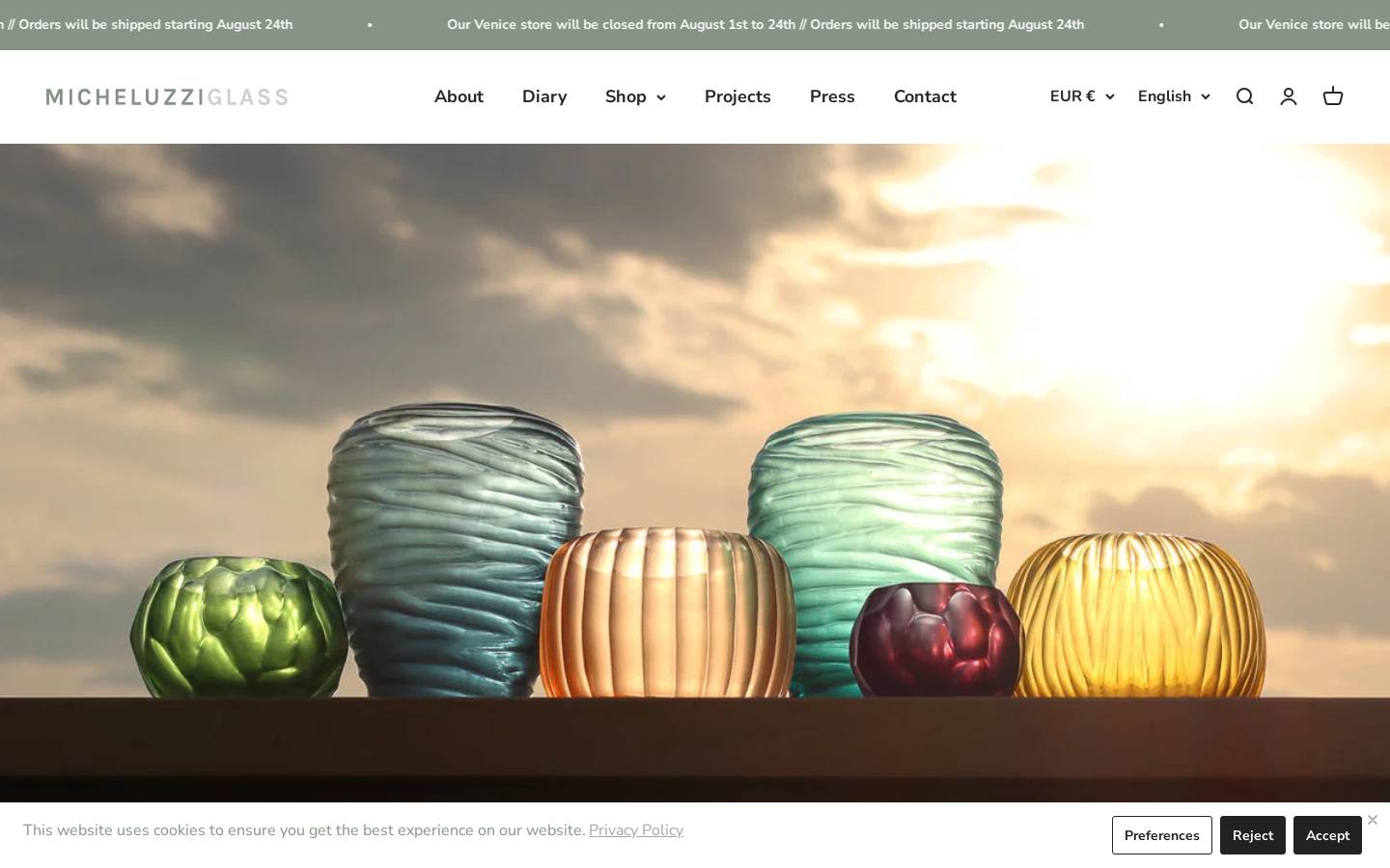 Micheluzziglass homepage screenshot